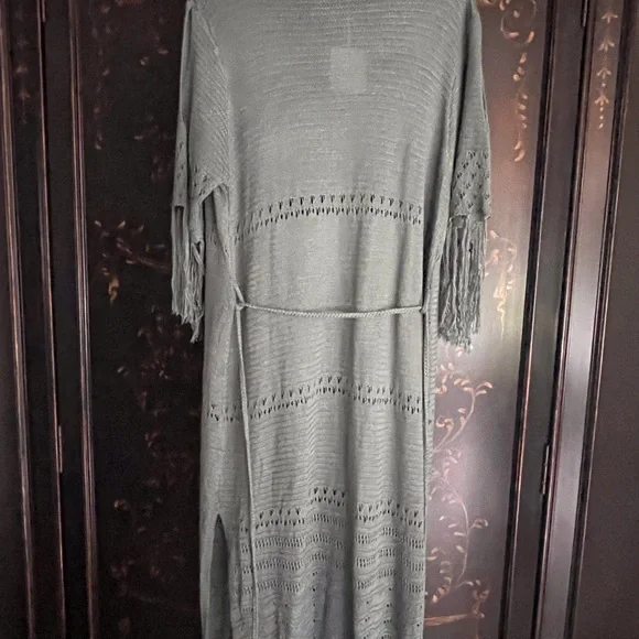 Davi & Dani Teal Open-Knit Beach Cover-Up - Picture 6 of 10